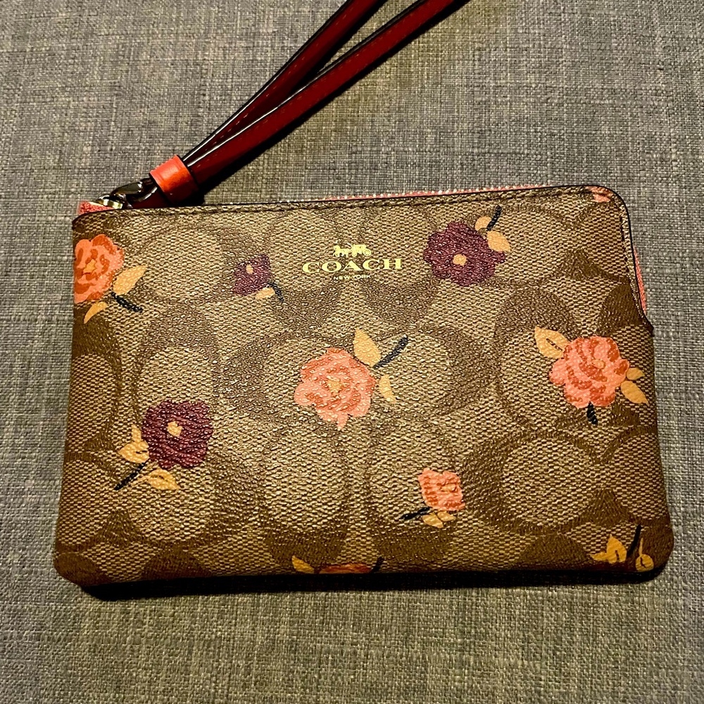 Authentic Coach Floral Wristlet